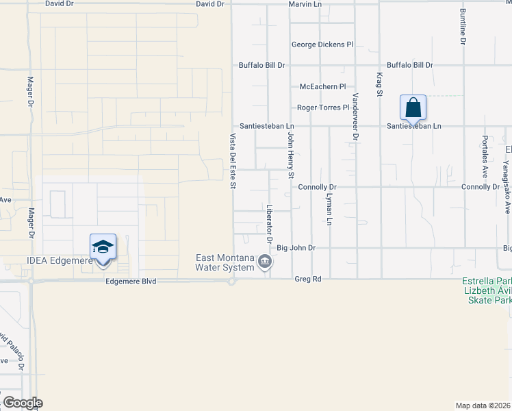 map of restaurants, bars, coffee shops, grocery stores, and more near 3521 Liberator Drive in El Paso