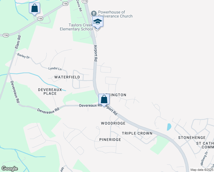 map of restaurants, bars, coffee shops, grocery stores, and more near 300 Camden Court in Hinesville
