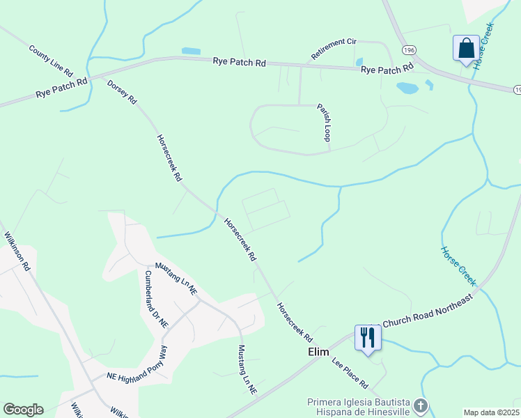 map of restaurants, bars, coffee shops, grocery stores, and more near Willow Lane in Ludowici