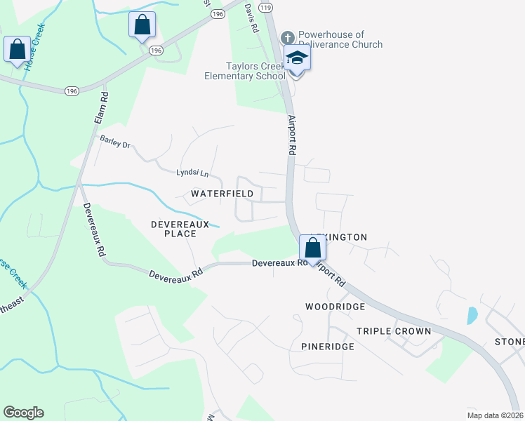 map of restaurants, bars, coffee shops, grocery stores, and more near 708 Waterfield Drive in Hinesville