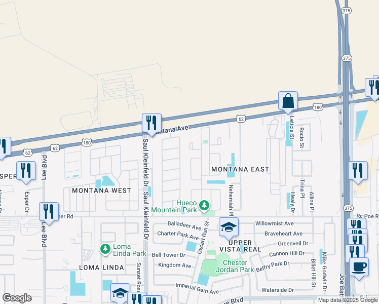map of restaurants, bars, coffee shops, grocery stores, and more near 11870 Quail Bush Circle in El Paso