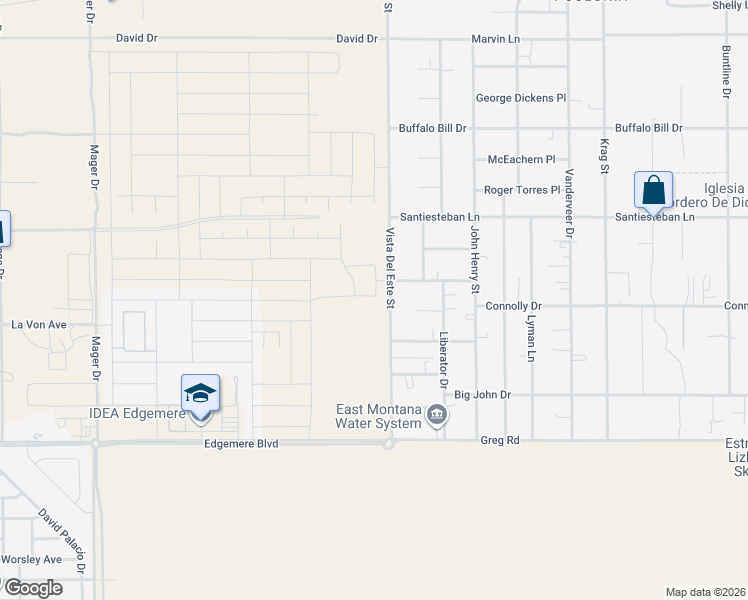 map of restaurants, bars, coffee shops, grocery stores, and more near 3550 Vista Del Este in El Paso