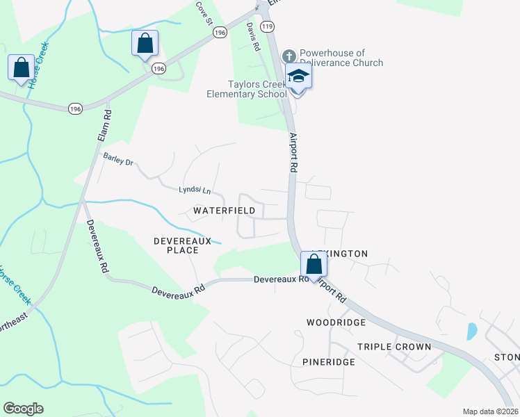 map of restaurants, bars, coffee shops, grocery stores, and more near 712 Kylie Lane in Hinesville