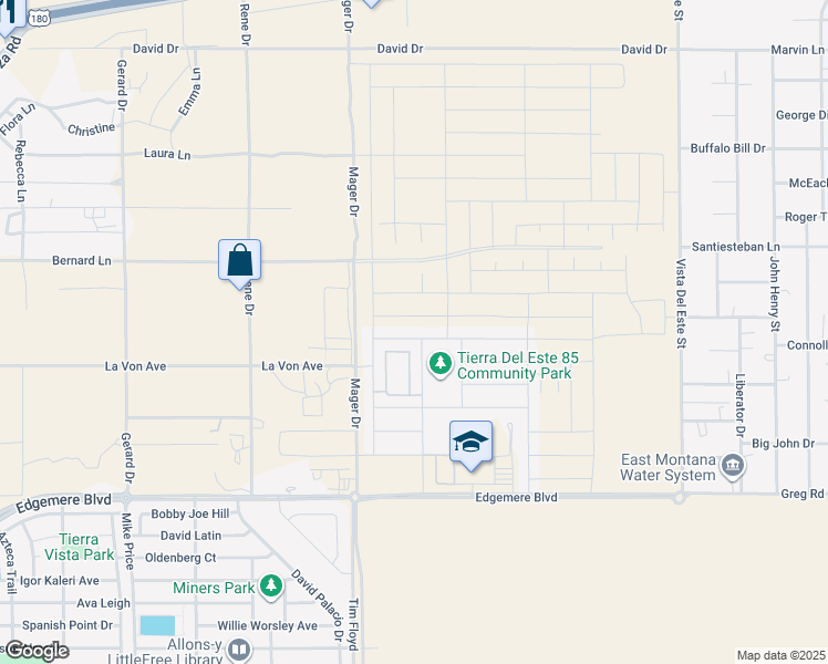 map of restaurants, bars, coffee shops, grocery stores, and more near 15037 Imagine Drive in El Paso