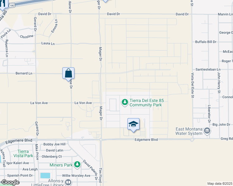 map of restaurants, bars, coffee shops, grocery stores, and more near 15037 Imagine Drive in El Paso