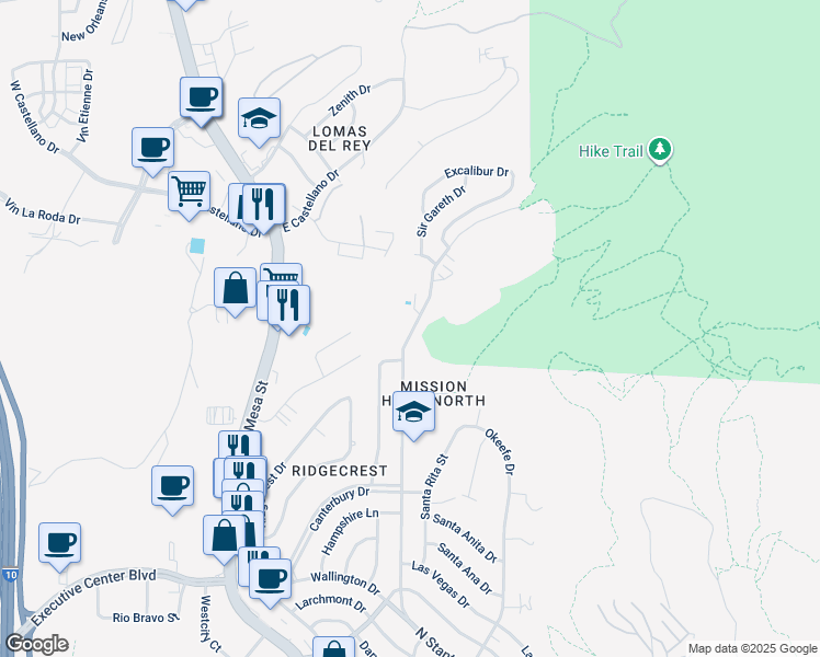 map of restaurants, bars, coffee shops, grocery stores, and more near 4429 Buckingham Drive in El Paso