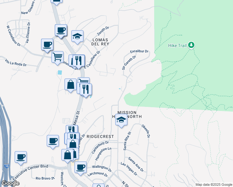 map of restaurants, bars, coffee shops, grocery stores, and more near 4433 North Stanton Street in El Paso
