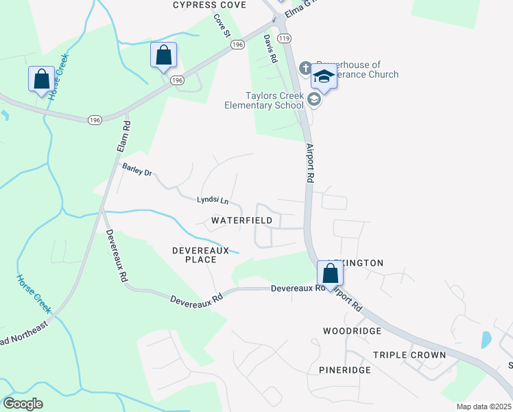 map of restaurants, bars, coffee shops, grocery stores, and more near 749 Melissa Drive in Hinesville