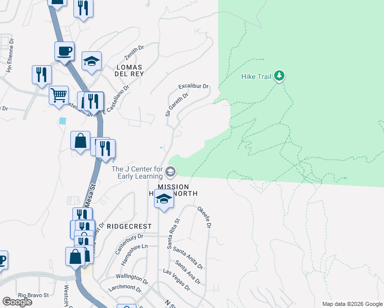 map of restaurants, bars, coffee shops, grocery stores, and more near 4800 North Stanton Street in El Paso