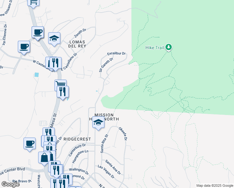 map of restaurants, bars, coffee shops, grocery stores, and more near 4800 North Stanton Street in El Paso