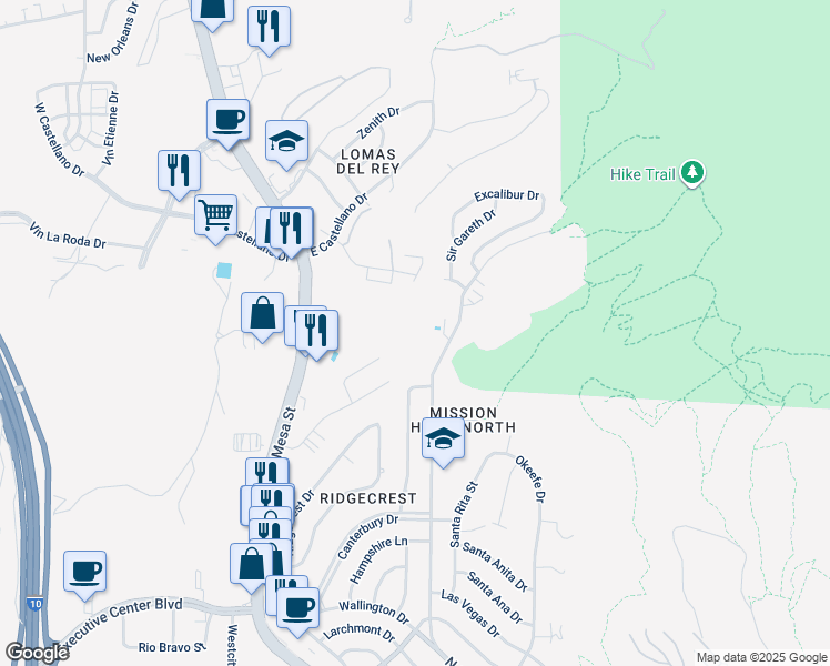 map of restaurants, bars, coffee shops, grocery stores, and more near 4433 North Stanton Street in El Paso