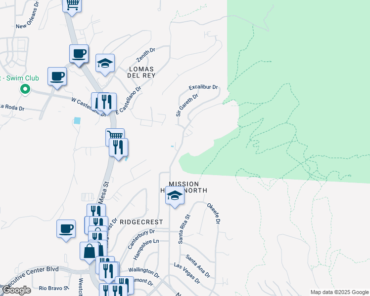 map of restaurants, bars, coffee shops, grocery stores, and more near 4556 North Stanton Street in El Paso