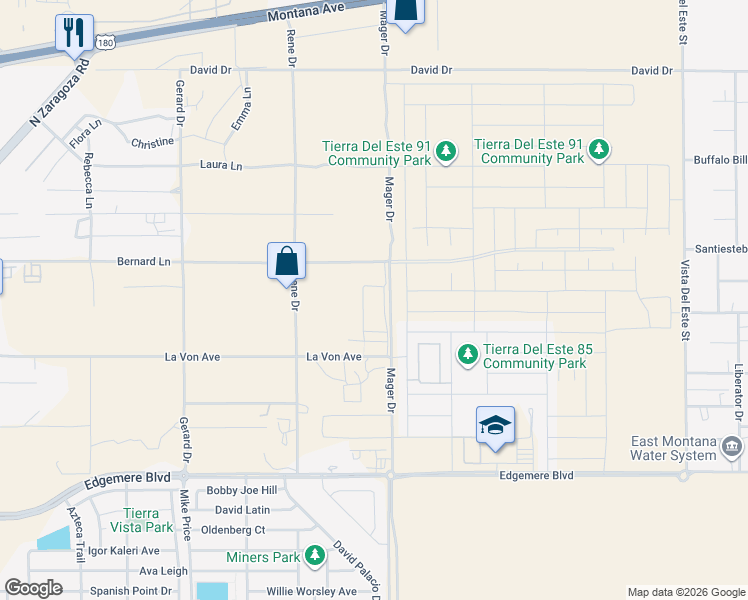 map of restaurants, bars, coffee shops, grocery stores, and more near 7200 Mager Drive in El Paso