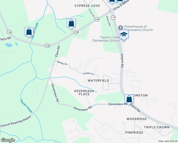 map of restaurants, bars, coffee shops, grocery stores, and more near 857 Lyndsi Lane in Hinesville
