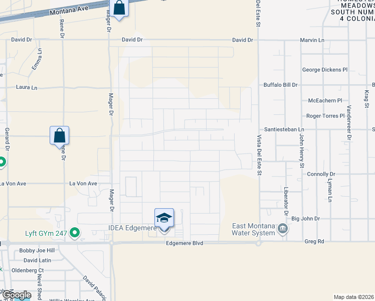 map of restaurants, bars, coffee shops, grocery stores, and more near 15156 Imagine Drive in El Paso