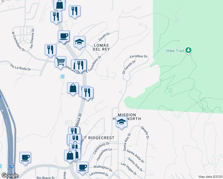 map of restaurants, bars, coffee shops, grocery stores, and more near 4433 North Stanton Street in El Paso