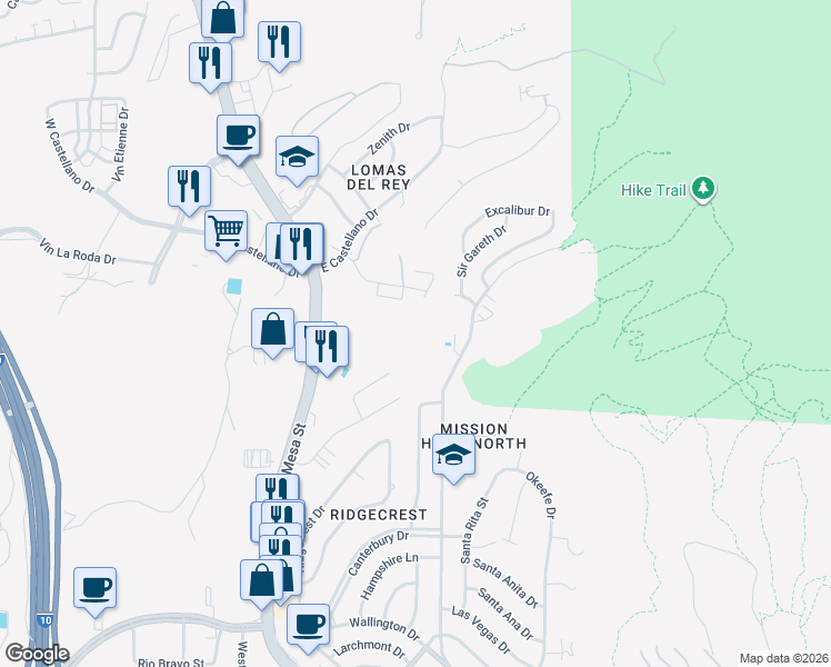 map of restaurants, bars, coffee shops, grocery stores, and more near 4433 North Stanton Street in El Paso