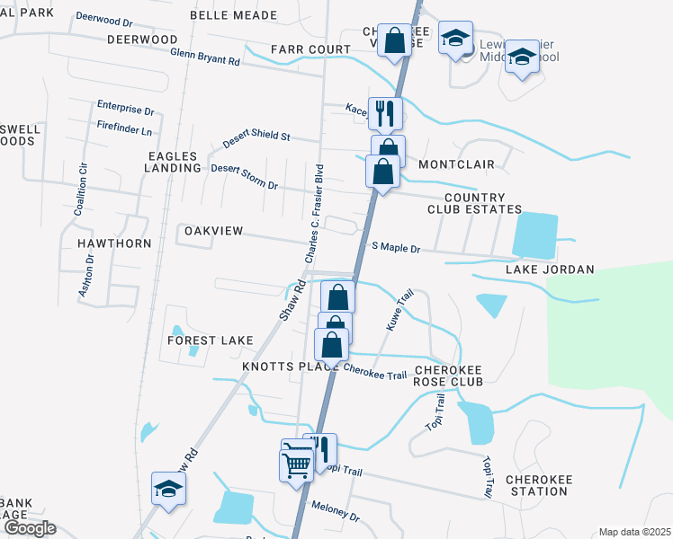 map of restaurants, bars, coffee shops, grocery stores, and more near 202 Darsey Road in Hinesville