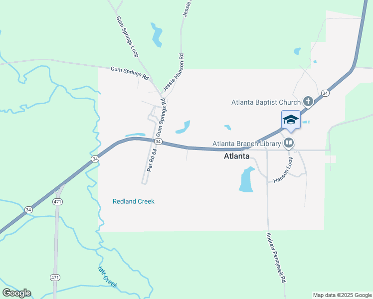 map of restaurants, bars, coffee shops, grocery stores, and more near 12301 Main Street in Atlanta