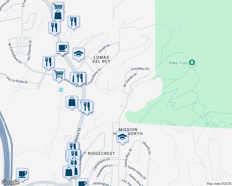 map of restaurants, bars, coffee shops, grocery stores, and more near 4690 Pistolero Lane in El Paso