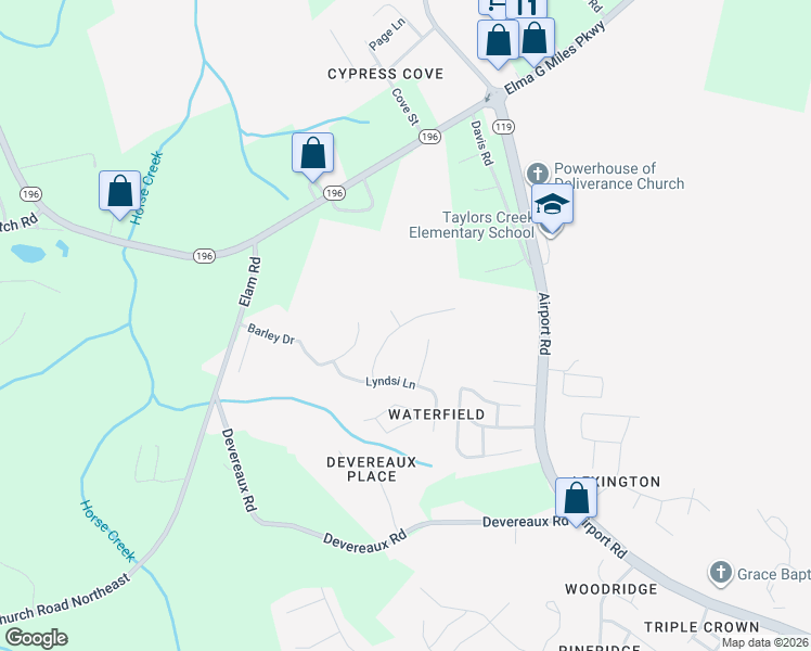 map of restaurants, bars, coffee shops, grocery stores, and more near 935 Poppleton Drive in Hinesville