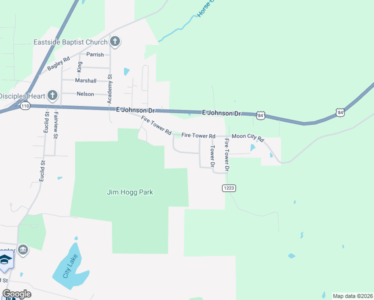 map of restaurants, bars, coffee shops, grocery stores, and more near 239 Twisted Oaks Road in Rusk