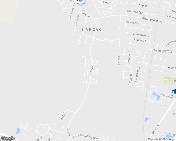 map of restaurants, bars, coffee shops, grocery stores, and more near Jenny Street in Hinesville
