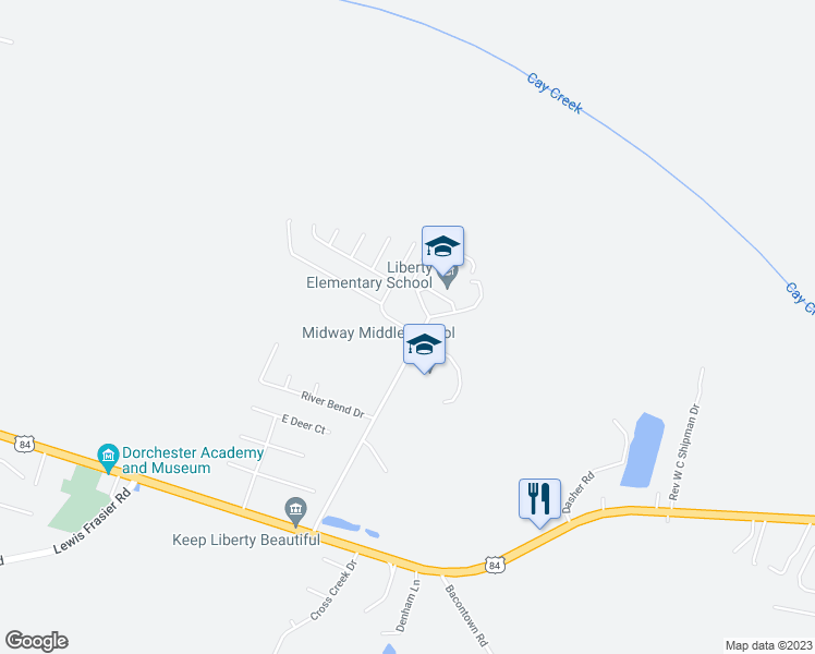 map of restaurants, bars, coffee shops, grocery stores, and more near 29 Arlen Drive in Midway