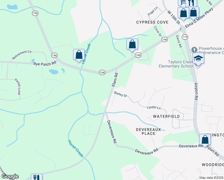 map of restaurants, bars, coffee shops, grocery stores, and more near 1061 Cassidy Lane in Hinesville