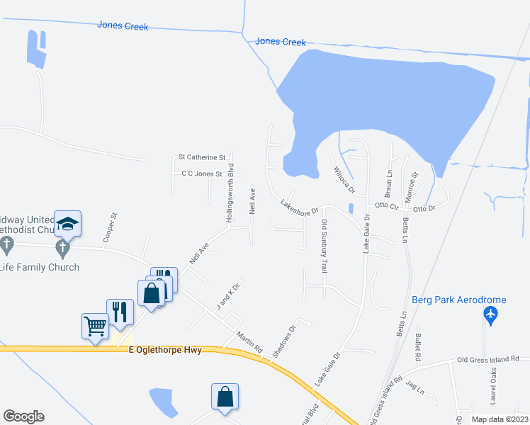 map of restaurants, bars, coffee shops, grocery stores, and more near 152 Paradise Lane in Midway