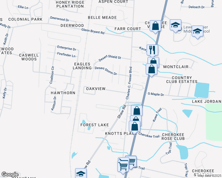 map of restaurants, bars, coffee shops, grocery stores, and more near 118 Deann Drive in Hinesville