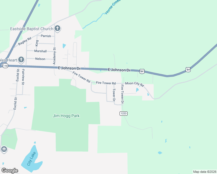 map of restaurants, bars, coffee shops, grocery stores, and more near 445 Fire Tower Road in Rusk