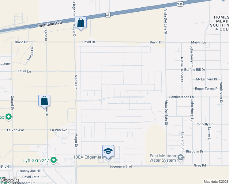 map of restaurants, bars, coffee shops, grocery stores, and more near Essence Street in El Paso