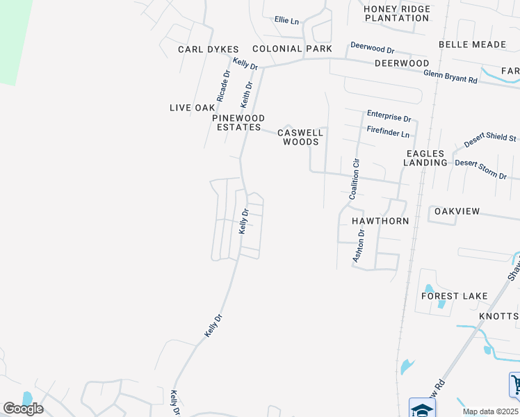 map of restaurants, bars, coffee shops, grocery stores, and more near 1134 Kelly Drive in Hinesville