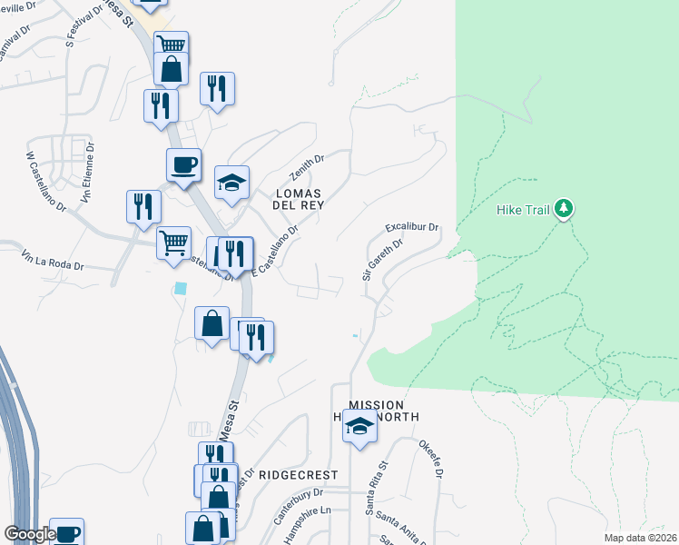map of restaurants, bars, coffee shops, grocery stores, and more near 4717 Pistolero Lane in El Paso