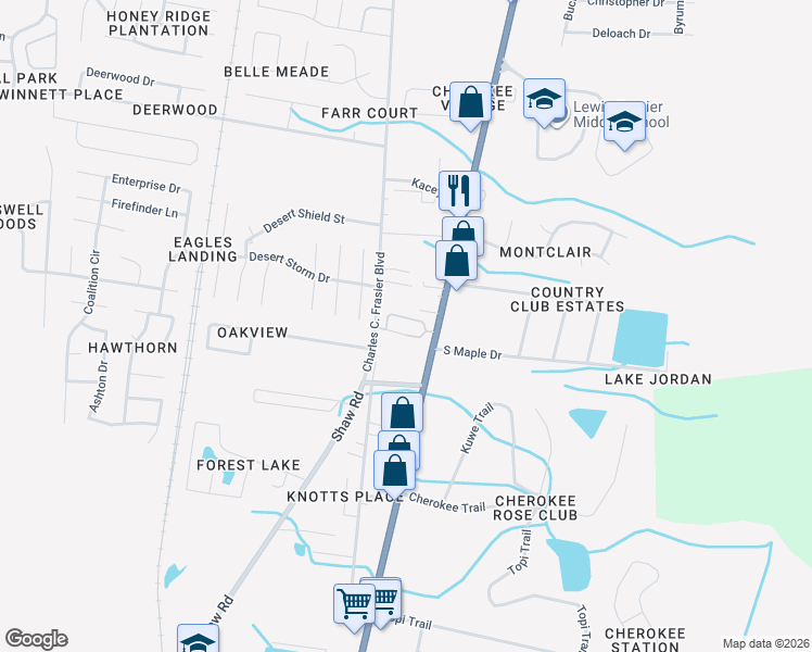 map of restaurants, bars, coffee shops, grocery stores, and more near 1144 South Main Street Extension in Hinesville