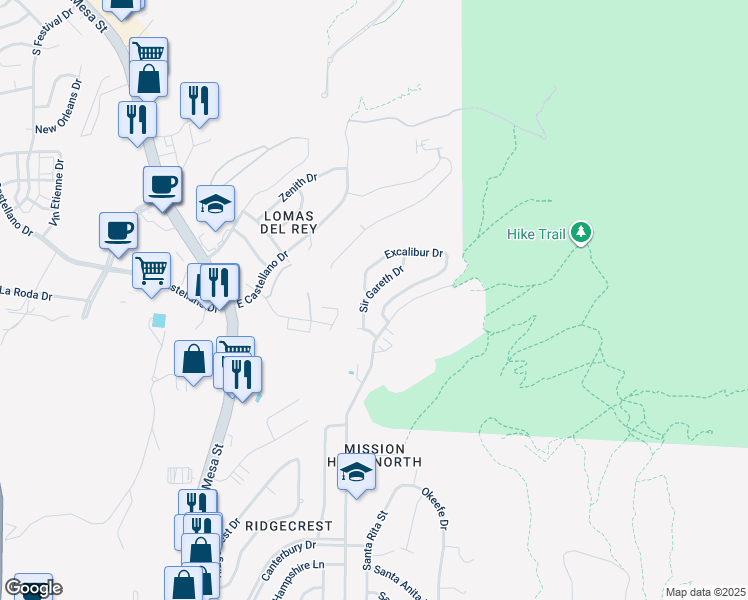 map of restaurants, bars, coffee shops, grocery stores, and more near 4720 Sir Gareth Drive in El Paso