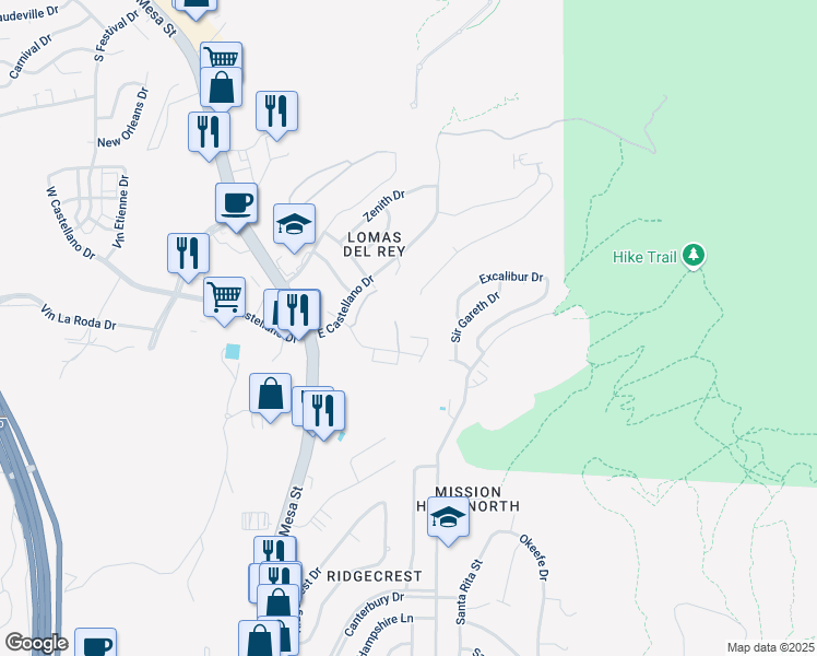 map of restaurants, bars, coffee shops, grocery stores, and more near 4741 Pistolero Lane in El Paso