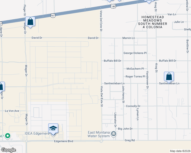 map of restaurants, bars, coffee shops, grocery stores, and more near 3724 Vista Del Este Street in El Paso