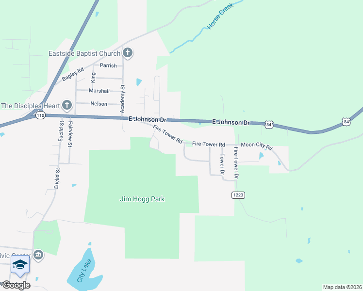 map of restaurants, bars, coffee shops, grocery stores, and more near 365 Fire Tower Road in Rusk