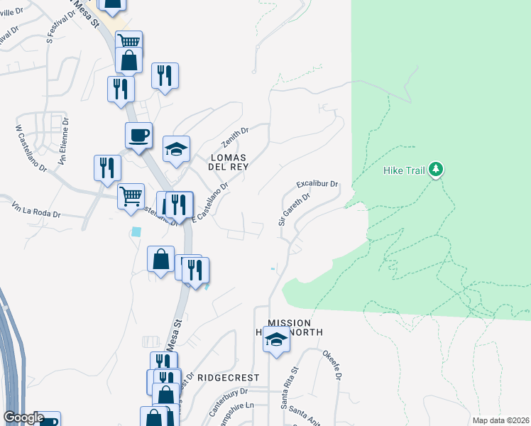 map of restaurants, bars, coffee shops, grocery stores, and more near 4717 Pistolero Lane in El Paso