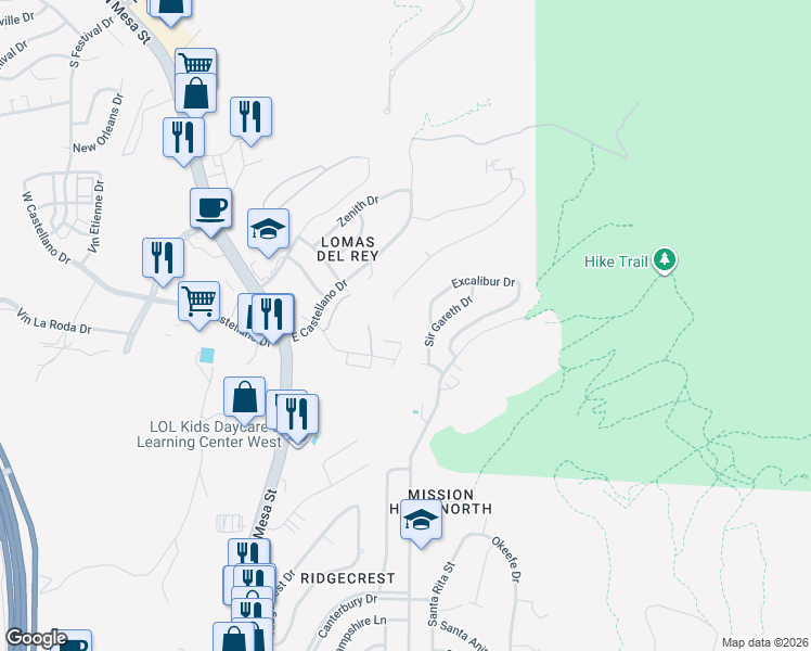 map of restaurants, bars, coffee shops, grocery stores, and more near 4717 Pistolero Lane in El Paso