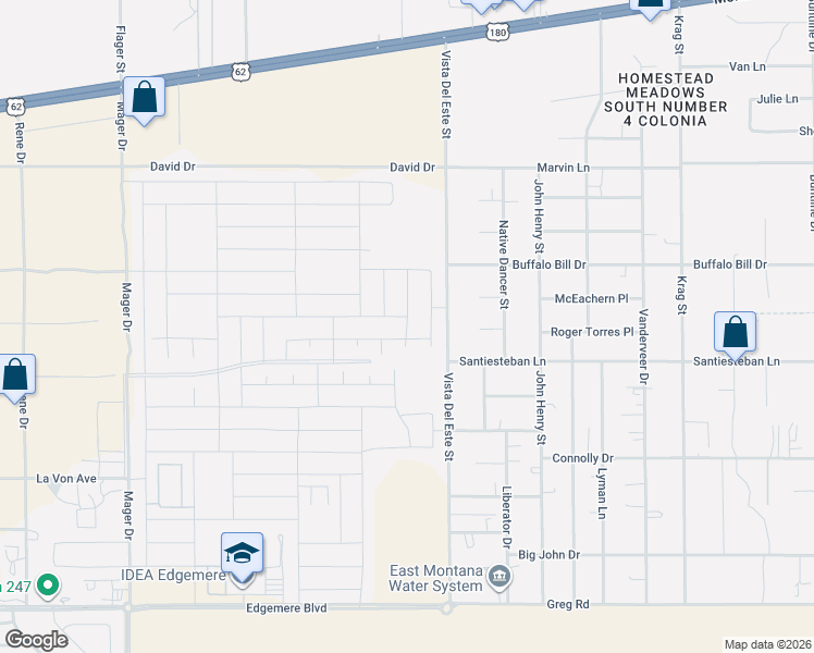 map of restaurants, bars, coffee shops, grocery stores, and more near 3724 Vista Del Este Street in El Paso
