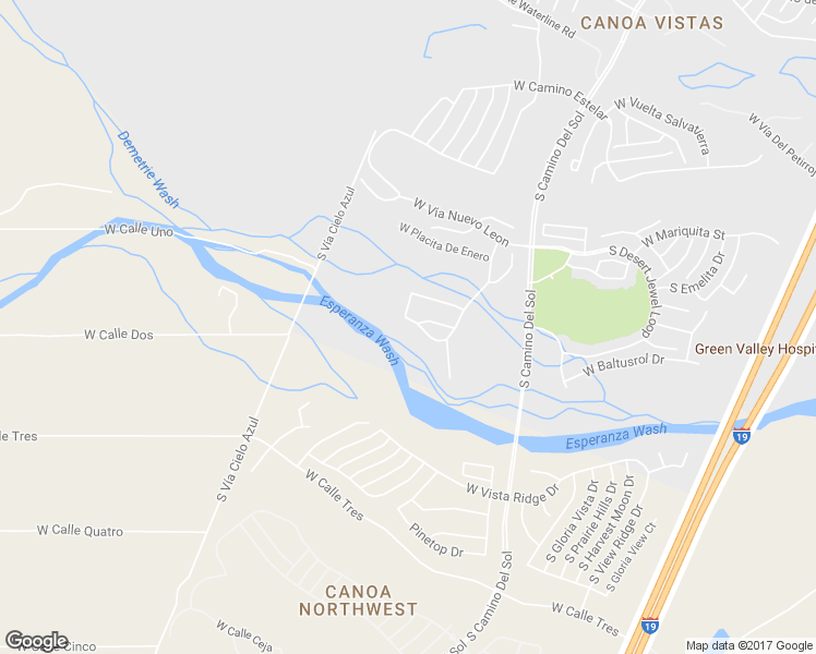 map of restaurants, bars, coffee shops, grocery stores, and more near 4333 South Vía De Febrero in Green Valley