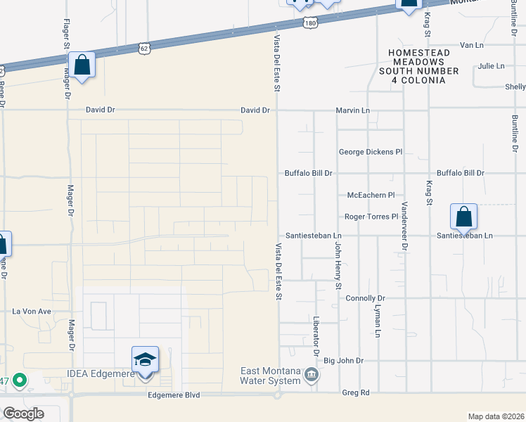 map of restaurants, bars, coffee shops, grocery stores, and more near 3724 Vista Del Este Street in El Paso