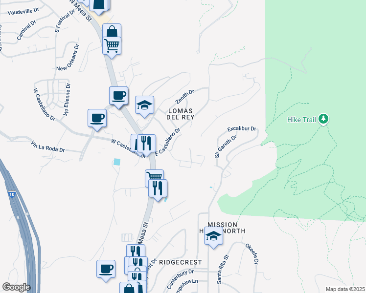 map of restaurants, bars, coffee shops, grocery stores, and more near 4741 Pistolero Lane in El Paso