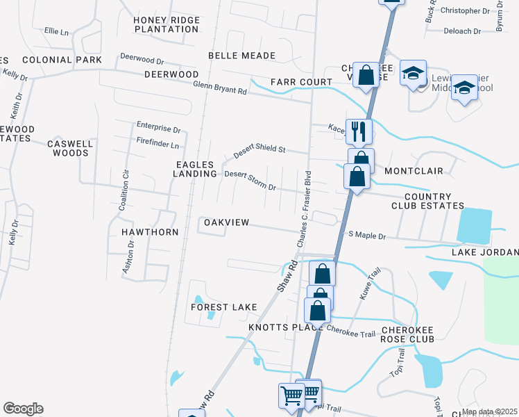 map of restaurants, bars, coffee shops, grocery stores, and more near 1108 Cobra Circle in Hinesville