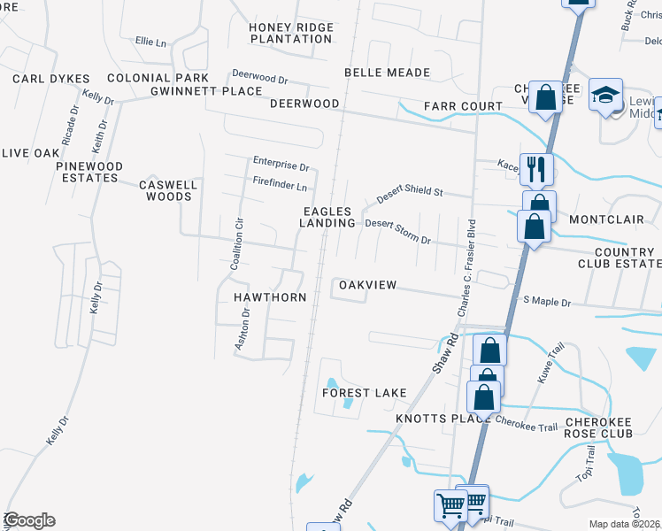 map of restaurants, bars, coffee shops, grocery stores, and more near 1237 Dharahn Drive in Hinesville