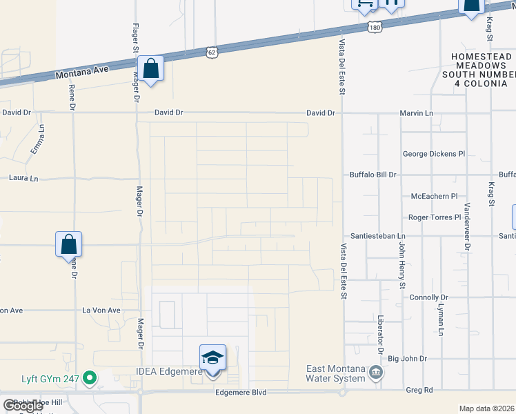 map of restaurants, bars, coffee shops, grocery stores, and more near Essence Street in El Paso