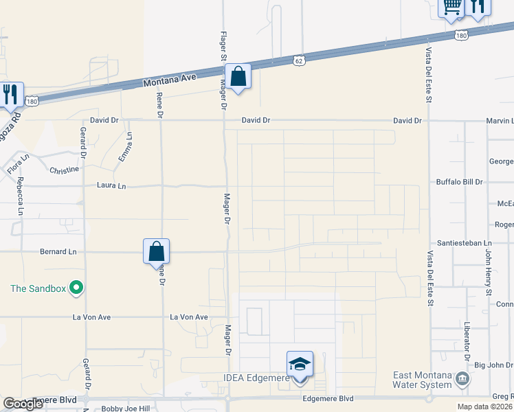 map of restaurants, bars, coffee shops, grocery stores, and more near 3761 Mager Drive in El Paso